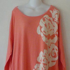 G H Bass & Co top sz XXL orange floral tee
